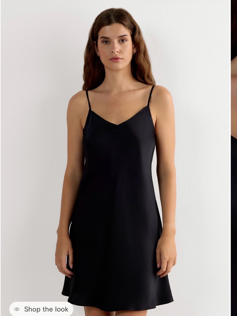 Black Slip Silk Dress with Spaghetti Straps NEW